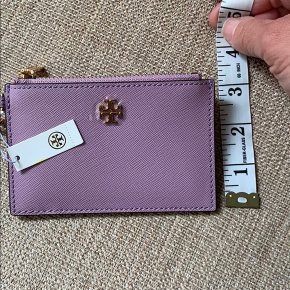 Tory Burch Emerson Case Key Ring ID Insert Violet - Picture 10 of 11